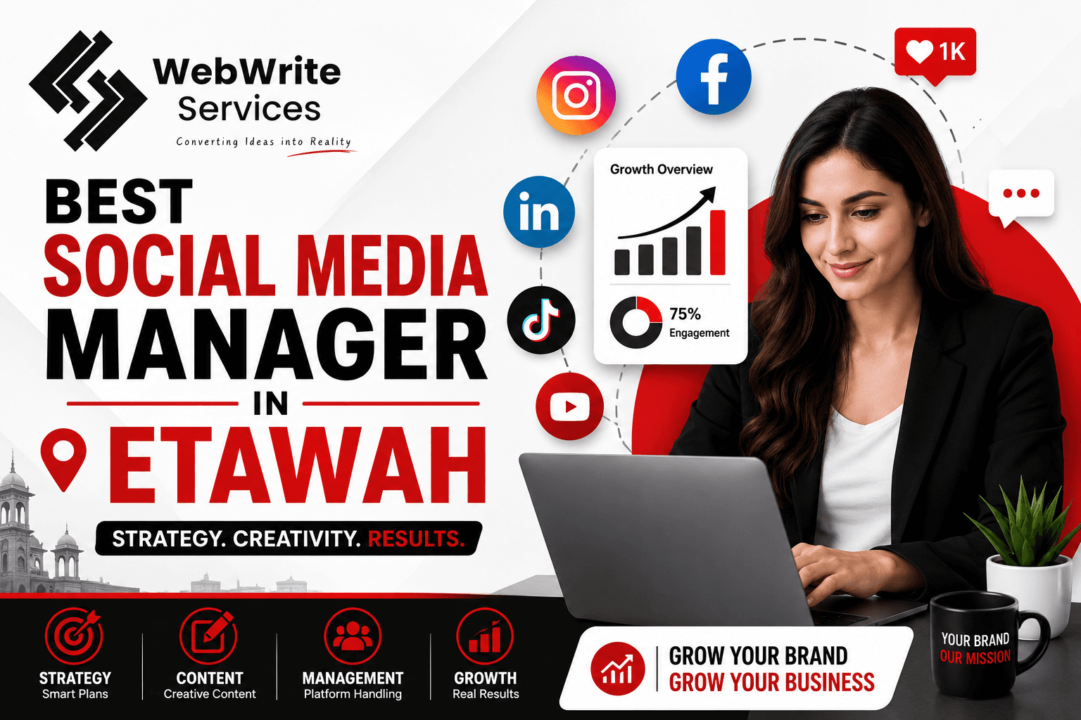 Best Social Media Manager in Etawah, UP — WebWrite Services Etawah